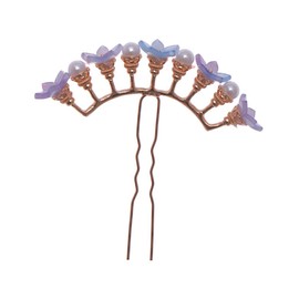 Ipetboom Purple Flower Hairpin Stick for Hair Elegant Bridal Wedding Hairpin French Hair Pin Clip