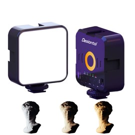 LED Video Lights, Camera Light,Photography Lighting,Portable Photo Light with 3 Cold Shoes, with 1/4 Standard Screw, Warm/Cool 3 Color Temperature, 1200mAh Type-C Rechargeable CRI 95+