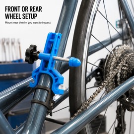 Mini Bicycle Wheel Truing Tool with Rubber Strap, Portable Rim Alignment Aid