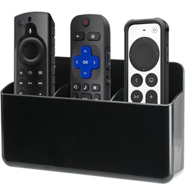 kulusion 3 Slot Remote Control Holder Wall TV Remote Holder Self Adhesive Marker Holder, Wall Pen Holder Stroage for Home Office School (Black)