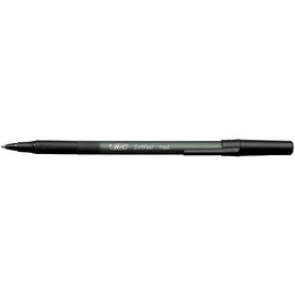 BIC (R) Soft Feel(R) Stick Pens, Medium Point, 1.0 mm, Black, Box of 12