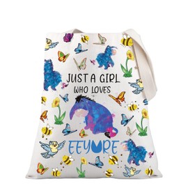 PLITI Eeyore Tote Bag Eeyore Fan Gift Cartoon Character Lover Gift Just A Girl Who Loves Eeyore Shoulder Bag, Girl Loves Eey Tgu