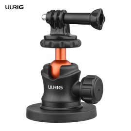 Domary UURIG BH-07 Mini Ball Head Camera Tripod Mount 1/4 Inch Screw with Magnetic Base Sports Camera Mount Adapter Replacement for DJI/GoPro 11/10/9 Insta360 Action Cameras