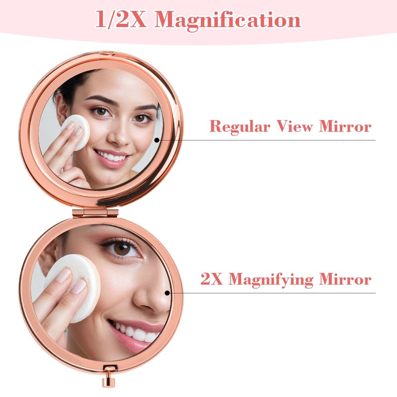 Aerfhhy Potato Gifts for Potato Lovers Rose Gold Compact Makeup