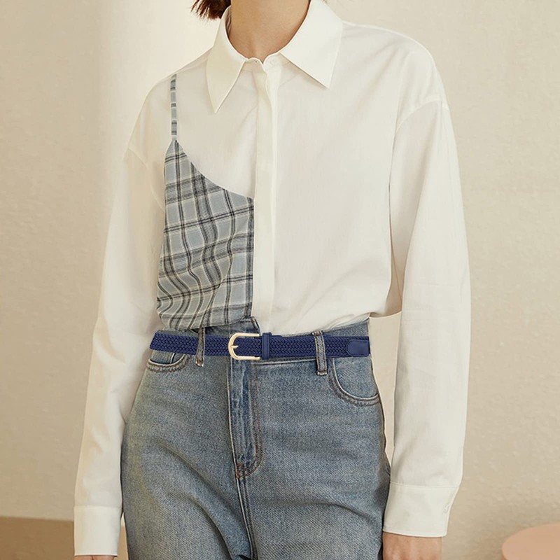 maikun Belt, Women's, Mesh Belt, Braided Belt, Elastic Belt, Suit,