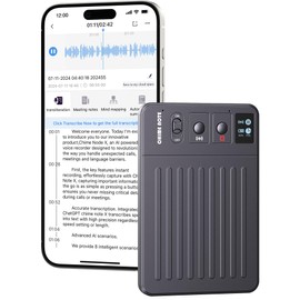 AI Voice Recorder, Voice Recorder with No Fee for Transcribe & Summarize Empowered by ChatGpt, App Control, Support 107 Languages,64GB Memory,Audio Recorder for Lectures/Meetings/Calls/Interview