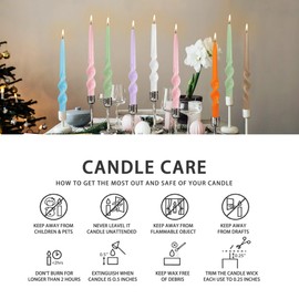 Swirl Candlesticks Spiral Taper Candles,Gedengni Set of 4 Blue Candle Stick Long Tapered Candle Twisted Candles for Anthropologie Home Décor Weddings Holiday Women Gifts (Light Blue, 23D4PC)