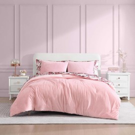 Betsey Johnson - King Duvet Cover Set, Velvet Bedding with Matching Shams, Chic Bedding Set, Ideal Bed Essentials (Velvet Solid Pink, King)