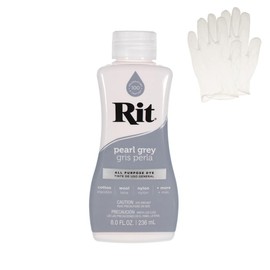 Rit Dye – Liquid Fabric Dye for Crafting, Clothing, and Décor – 8 oz. Bottle – Pearl Gray (Gloves Included)