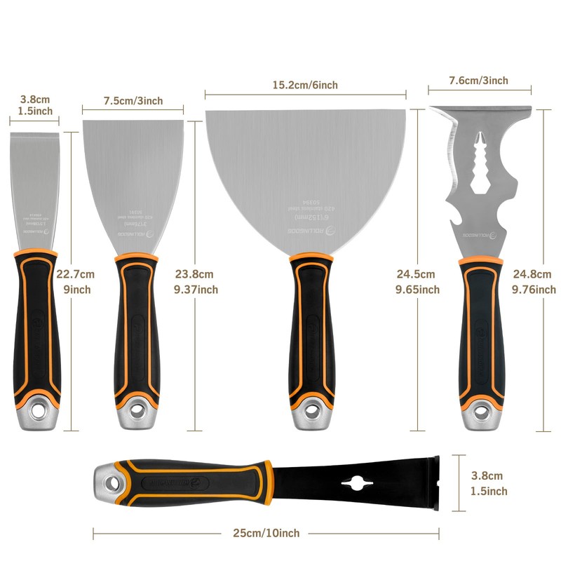 ROLLINGDOG 5 PC Drywall Repair Knife Set - Include Putty