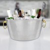 Insulated Metal Ice Bucket for Parties & Gifts- Double-Walled Hammered