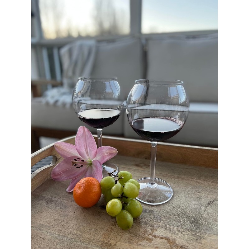 BubbleWally Floating Wine Glasses for Pool (18 Oz | Set