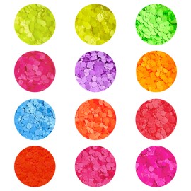 Fluorescent Chunky Glitter 2oz Shaker Glitter for Candle Resin Art Nail DIY Decoration color: Set 17 12 mix colors/Sparkly Glitter