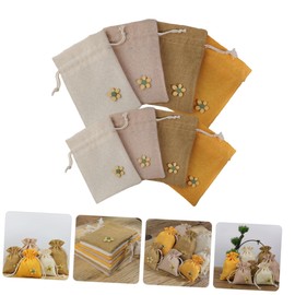 Healeved 8pcs Refillable Lavender Sachet Bags Small Medium Dried Flower Pouches for Closet Car Odor Removal Breathable Empty Scented Pouches Orange