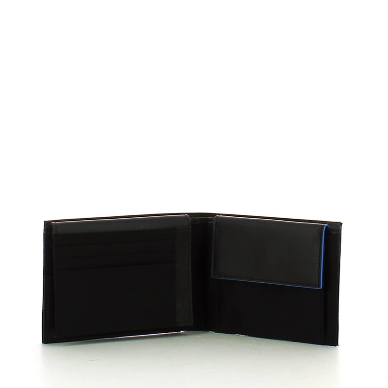 Piquadro PQ-RY Leather Wallet 13 cm, black, 36 EU