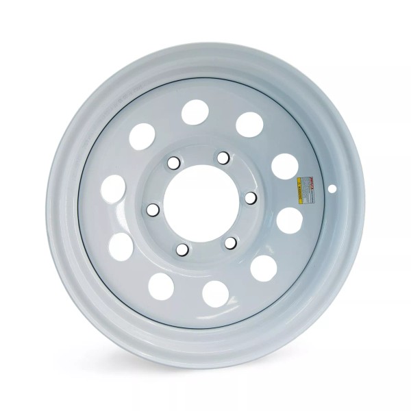 Dexstar 15 inch 6 Lug White Mod Steel Trailer Wheel