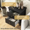 Costway Modern Nightstand with Storage 2 Drawers and Support Legs