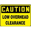 Accuform "Caution Low Overhead Clearance" Safety Sign, Accu-Shield™, 7 x