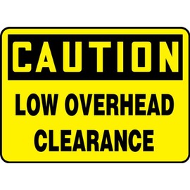 Accuform "Caution Low Overhead Clearance" Safety Sign, Accu-Shield™, 7 x 10 Inches (MEQM617XP)