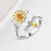 Sunflower Fidget Ring for Women, Open Adjustable Anxiety Ring, Daisy,