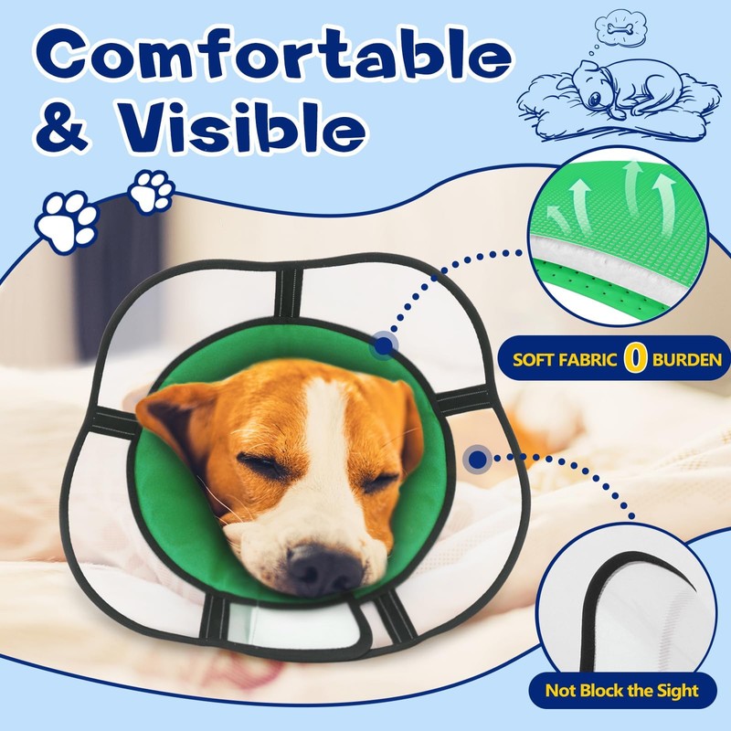 Super Dog Adjustable Pet Recovery Collar, Large/Small Surgery Protector