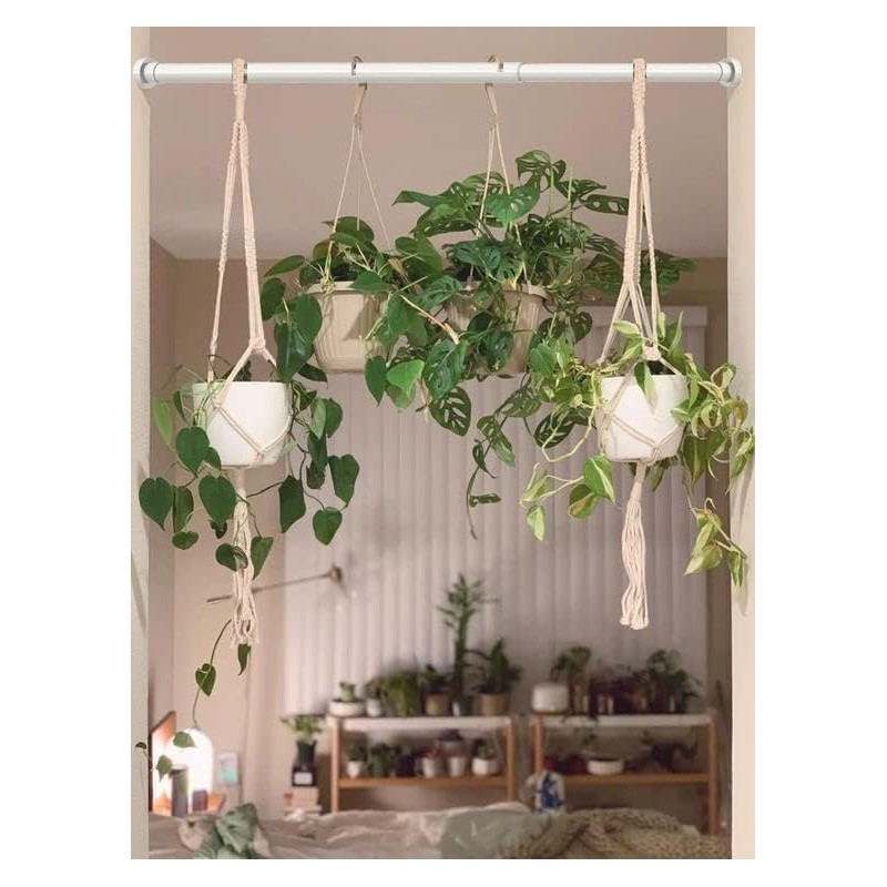 1 Piece Stainless Steel Curtain Rod Without Drilling, Adjustable Telescopic