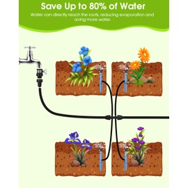 Automatic Lawn Sprinkler System with 16.4FT 8/12'' +9.8FT 4/7'' Tubing Kit, G‑Type 360 Degree Rotation Sprinkler Watering for Drip Irrigation, Watering Plants, Yard & Lawn Care