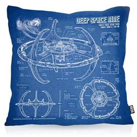 VOID Deep Space Nine Cushion Cover Outdoor Indoor Trek Trekkie Star Cushion Size: 40 x 40 cm