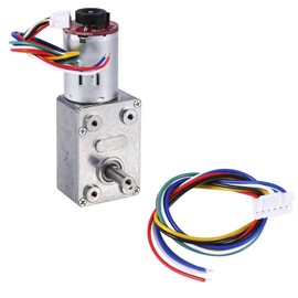 FTVOGUE Motor DC Motor 12V Motorreductor de tornillo sinfín de alto par 12V con encoder Srong autoblocante(10RPM)