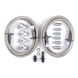 ZHSYMX 6AN 70" Transmission Cooler Hose Kit for GM Chevy Transmission 4L80E TH350 TH400 4L60E 700R4 200-4R TR6060 Ford AOD 4R100 4R70W and C5,Stainless Steel Braided Lines