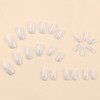 MERVF Square Press on Nails Medium Fake Nails Gray French