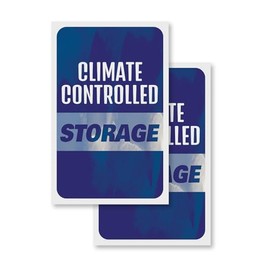 Climate Controlled Storage (2-Pack) 24" x 36" Vinyl Decals | Sign Insert Peel & Stick Decals Stickers Window Signs