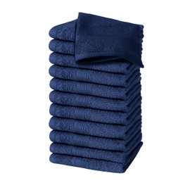 Organix Luxury Washcloth Set for Bathroon, Premium Cotton 12 Pack Face Cloth Set 13x13 Inch, Lightweight Highly Absorbent and Soft Feel Touch, Ideal for a Hotel & Spa Quality Experience (Navy)