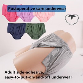 LAROTSUBA Incontinence Underwear,Reusable Washable Underwear,Adult Cloth Diaper,Tear Away Underwear,Magic Stick Post-Operative Underwear for Patients,Elders,Disabled(Grey,XXL)
