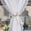 Yaland Linen Look Net Curtain with Delicate Lace Wave Edge