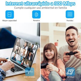 BALYSTOK WiFi Extender Signal Booster, Repetidor de Señal WiFi, Amplificador de Señal WiFi con Puerto Ethernet, Soporta hasta 50 Dispositivos y 5000 Pies Cuadrados para El Hogar(Blanco)