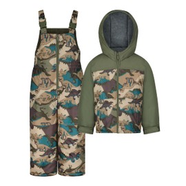 Carter's Baby Boys' Heavyweight 2-Piece Skisuit Snowsuit Set - Snow Bib and Hooded Jacket, Olive, 4T