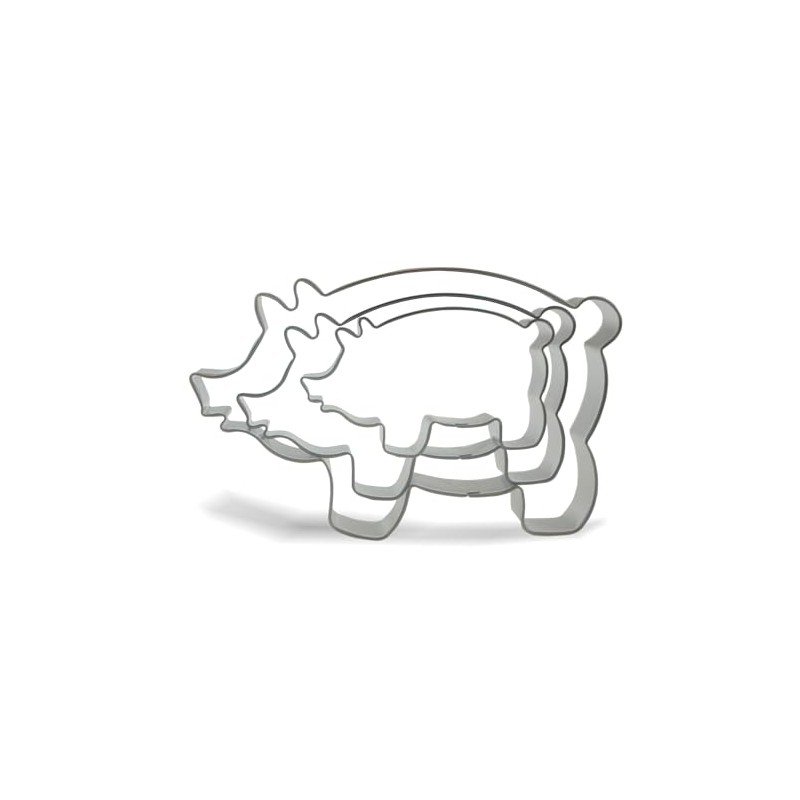 Keewah Pig Cookie Cutter Set - 5”,4”,3” - 3 Piece