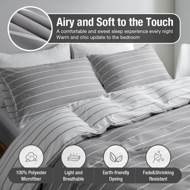 Lekesky Double Duvet Set, Comforter Covers Double 3pc Soft 100%