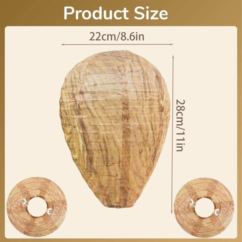 MUNSKT Pack of 2 Wasp Nest Dummy Weatherproof Hornet Nest