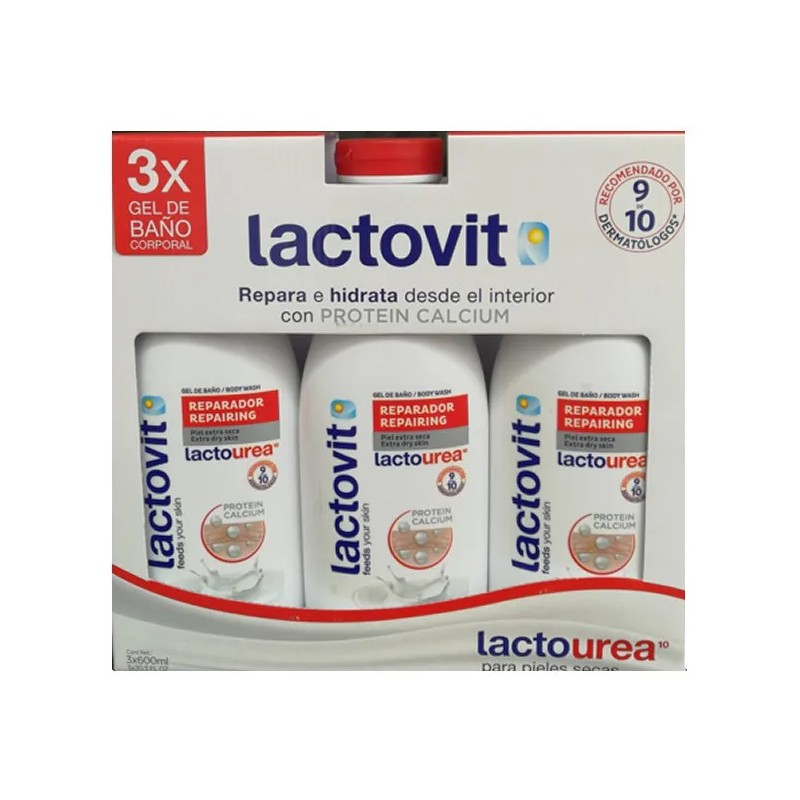Gel De Baño Corporal Lactovit 600 Ml / 3 Piezas
