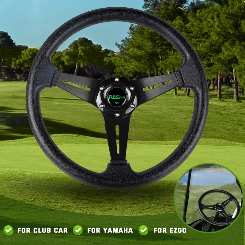 RASTP 13.8'' Golf Cart Steering Wheel for Club Car DS