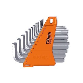 Beta 96/SC12 Sechskant-Stiftschlüsselsatz (12teiliges Werkzeugset, gebogene Werkezuge, Ratschenschlüsselsatz inkl. Kunststoffhalterung, Größen von 2 - 10 mm), Blau