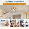 Brushed Nickel Caged Ceiling Fans with Lights and Remote,6 Speeds,12