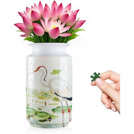 Yizhor Unique Flower Vase Puzzles for Adults, 162-Piece 3D Puzzle Planter Vases, Creative Adult Crafts for Women, DIY Gifts for Puzzle Lovers