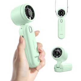 Diveblues High-Speed Portable Handheld Turbo Fan, USB Rechargeable Battery Powered, Small Portable Pocket Fan for Travel, Outdoor, Home, Office, Concerts, Lash, Gift for Women(Green)