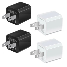GENZXS USB Wall Charger, 4-Pack Universal 5V/1A Mini Portable Travel Adapter High Speed