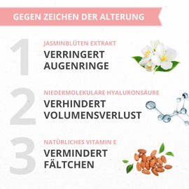 Organic Jasmine Ointment Against Dark Circles, Test Winner 2024 F.A.Z., Eye Cream, Certified Natural Cosmetics for Wrinkles, Sensitive Skin - with Hyaluron, Vitamin E, Aloe Vera - Made in Germany