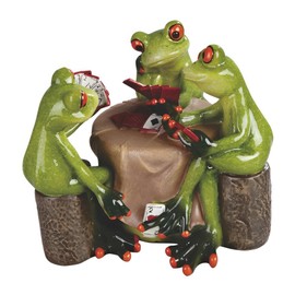ICE ARMOR 6" W Frogs Playing Poker Game Figurine Statue Sculpture Ornament Decoration Home/Room Decor Ideas for Housewarming, Holidays and Birthdays Great Collectible