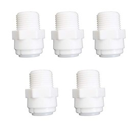 YZM Tube Quick Connector fittings Water Purifiers Filters Reverse Osmosis Systems accessories set of 5 (straight,3/8" Male x 3/8" OD tube)